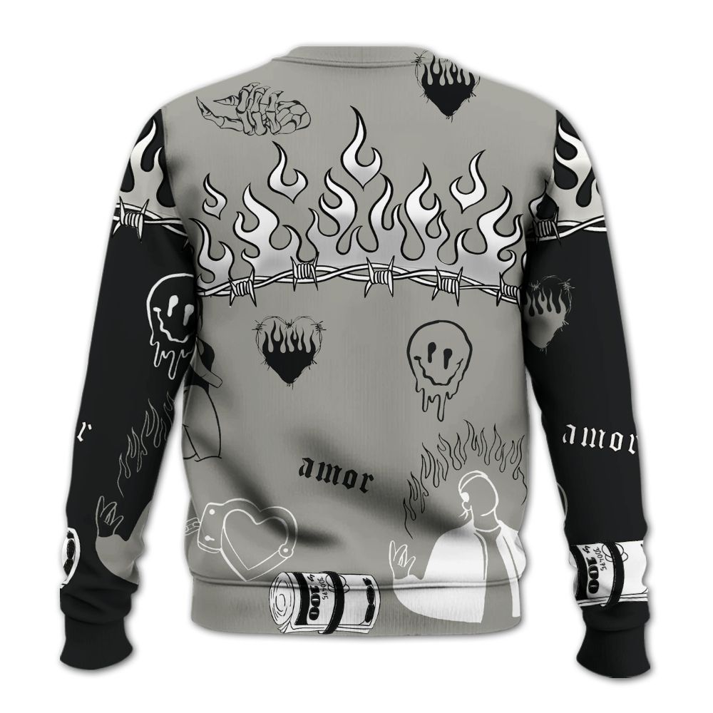 Sweatshirt To Match High Satin Shadow 1s - Snake Trust No One All Over Print