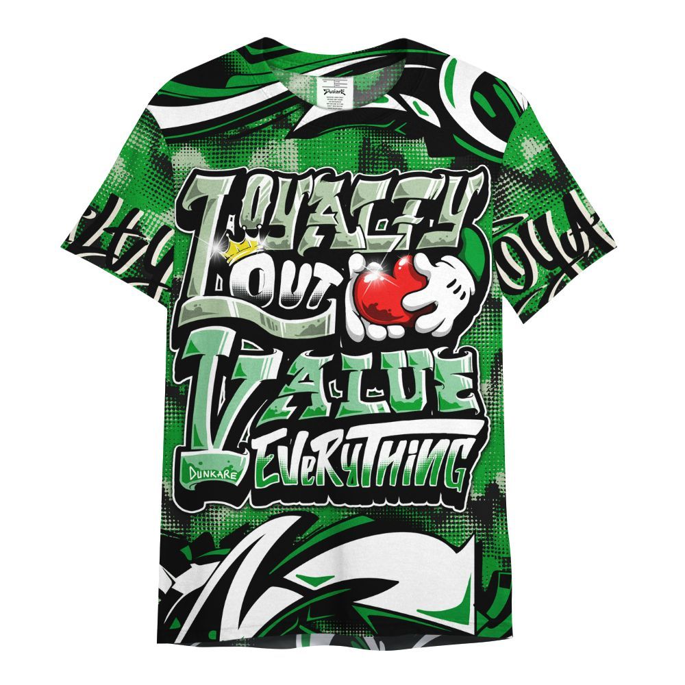 Shirt To Match Green Spark CJ1 T-Rex - Loyalty Out Value Graffiti All Over Print
