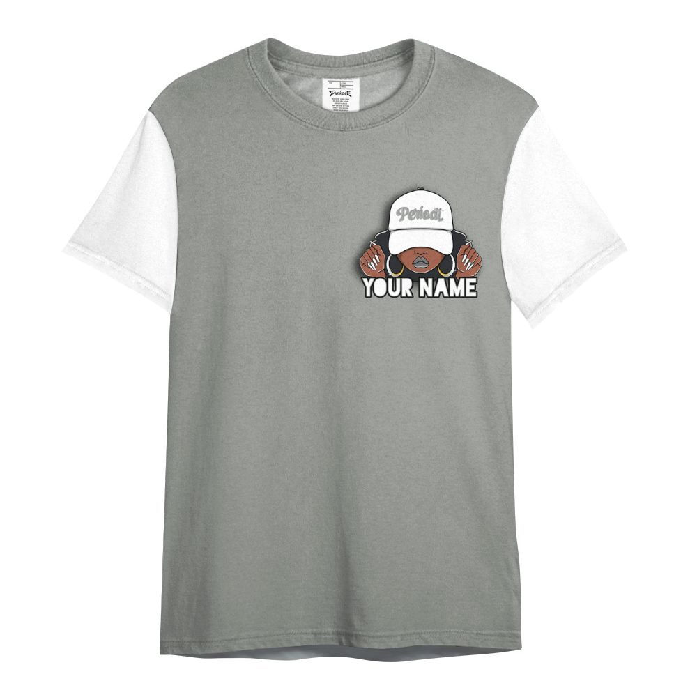 Shirt To Match Paris Cement Grey 4s Varsity Jacket, Custom Name Black Girl All Over Print