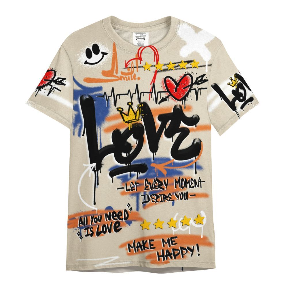 Shirt To Match Air Max 90 Rattan Birch - Happy Love Beats Graffiti Streetwear All Over Print