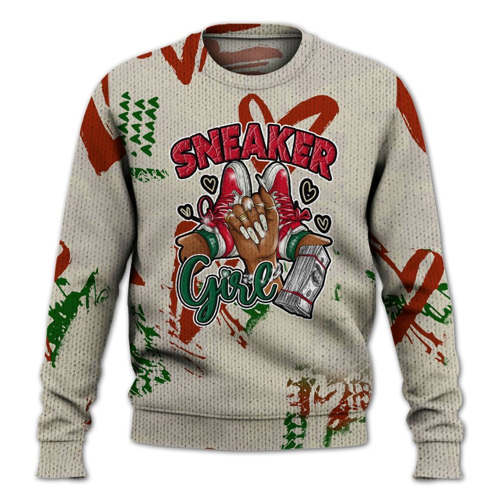 Knitted Sweater To Match El Grito 5s - Sneakerz Girlz Heart Grunge