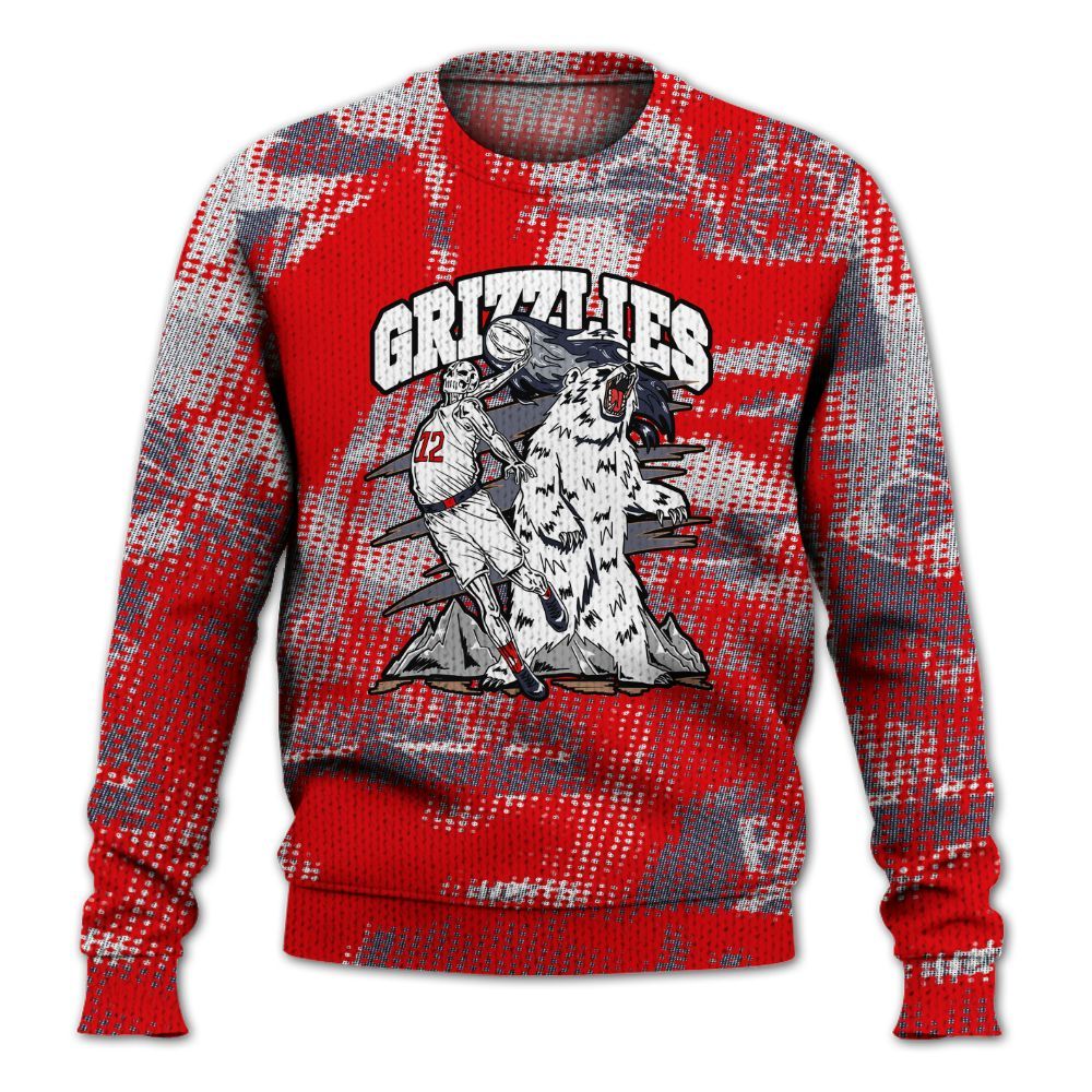 Knitted Sweater To Match Low OG Howard Bison 1s - Grizzly Bear Skeleton Brown Sugar