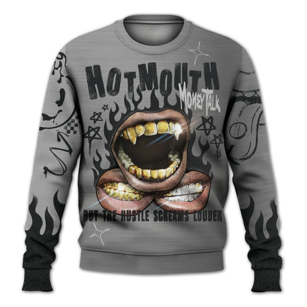 Sweatshirt To Match Metallic Silver 14s - Mouth Burning Street Style All Over Print