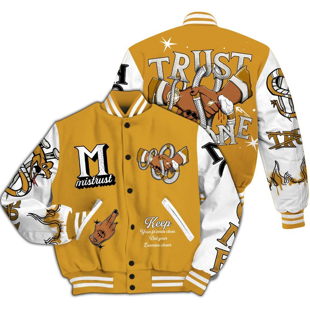 Varsity Jacket To Match Dunk Low Wheat Pale Ivory - Trust No One Snake-Bite Street Style All Over Print