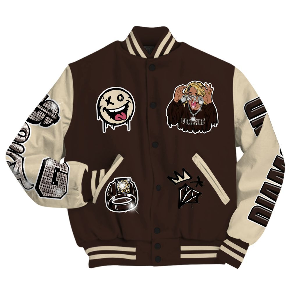 Varsity Jacket To Match 2025 Retro Earth 5s - Pressures Makes Varsity Jacket To Match All Over Print