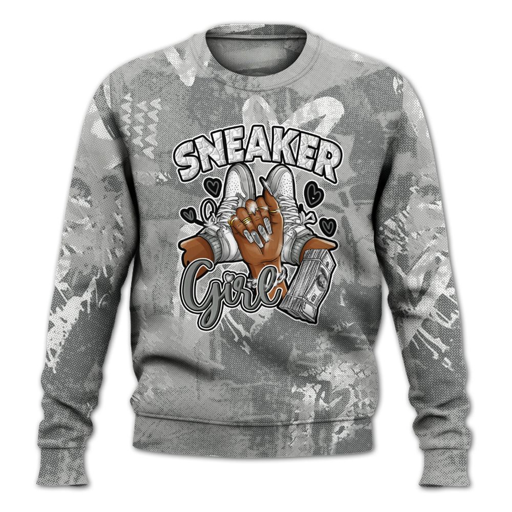 Sweatshirt To Match Retro Wet Cement 4s - Sneakerz Girlz Heart Grunge All Over Print
