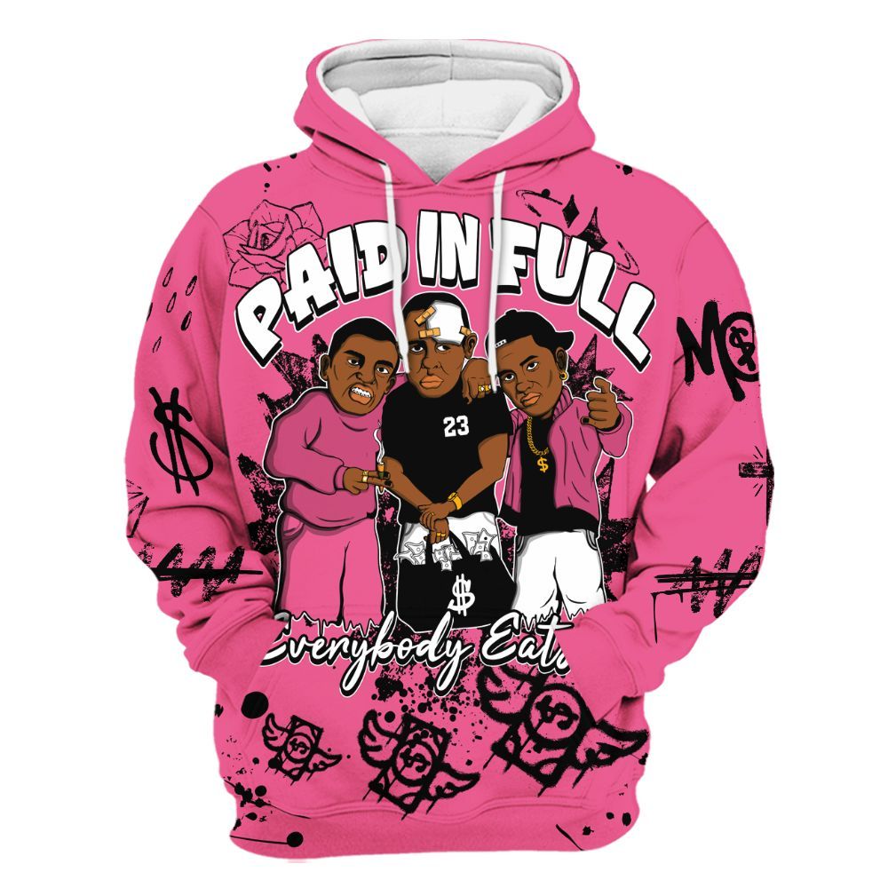 Hoodie To Match Air Max SNDR Hyper Pink - Everybody Paid In Full Crayon All Over Print