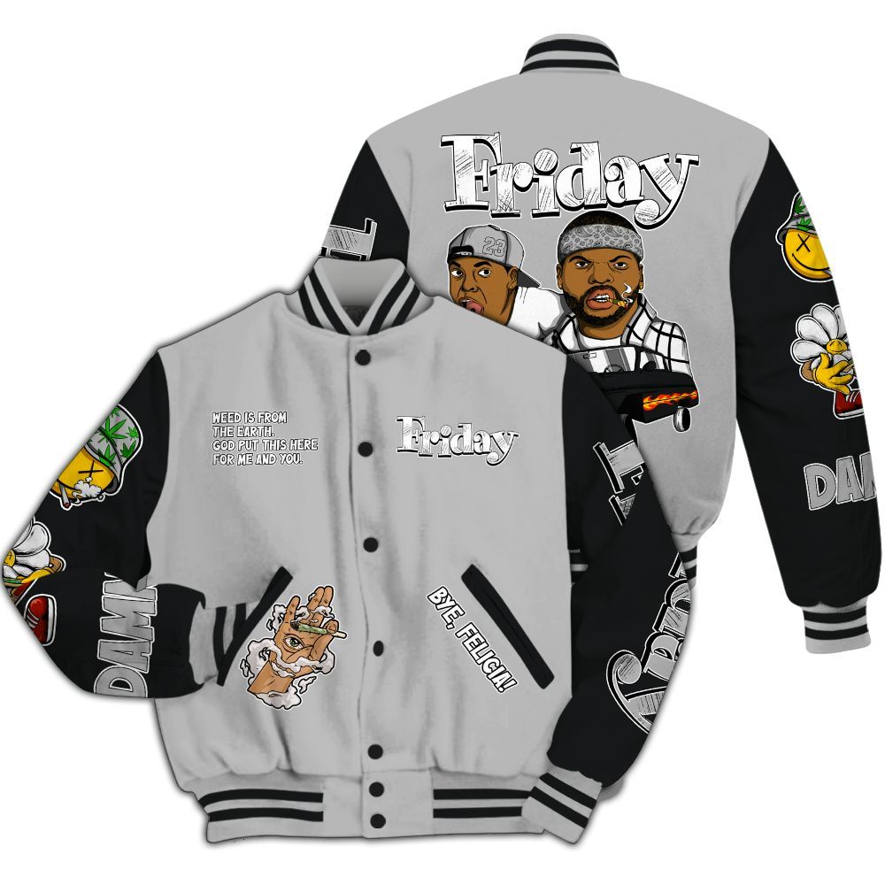 Varsity Jacket To Match Low 85 Metallic Black 1s - Friday Sneaker Stress Style All Over Print