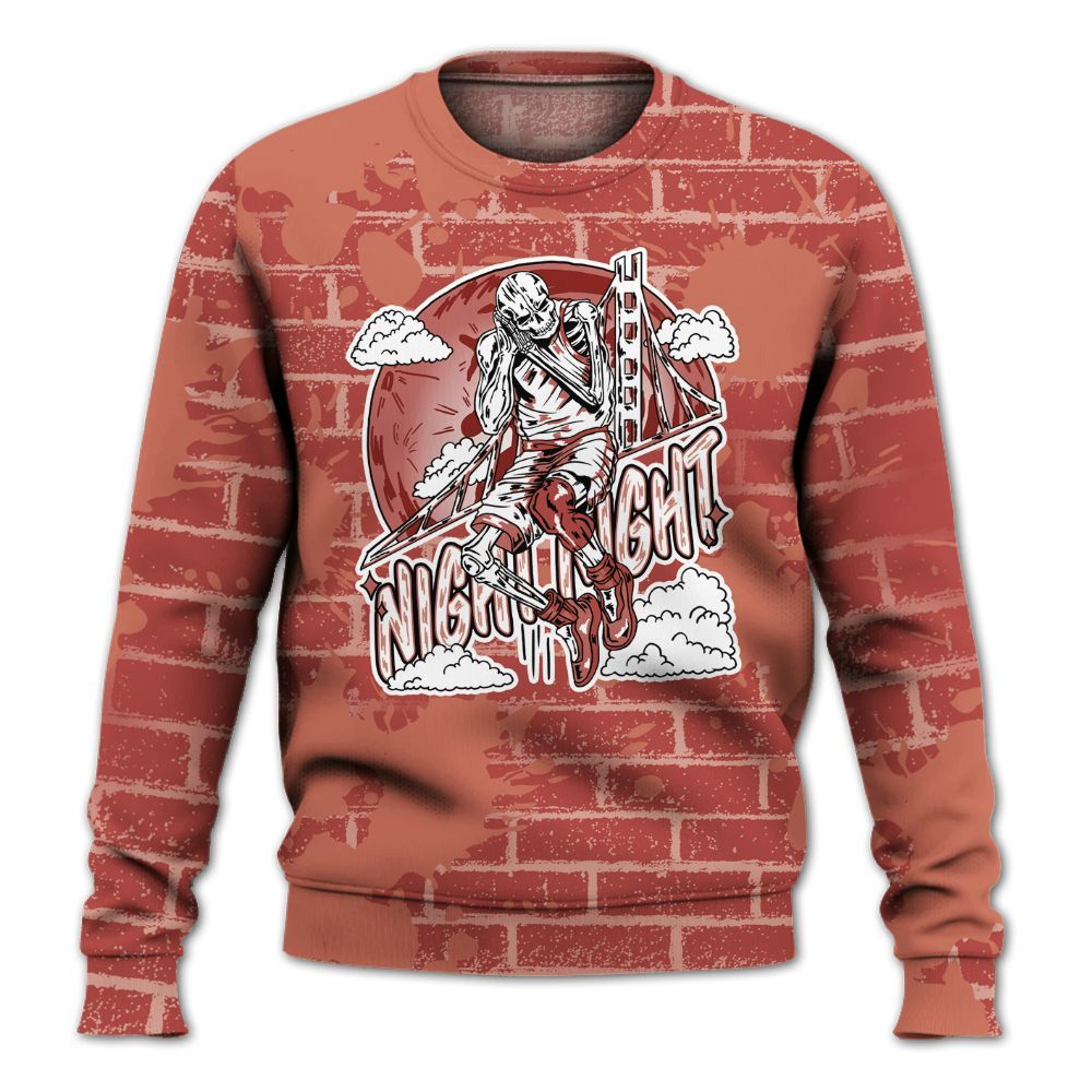 Sweatshirt To Match Dune Red 13s - Seeya Skeleton Brick All Over Print