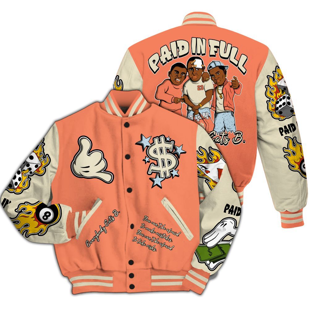 Varsity Jacket To Match DJ Khaled Crimson Bliss 5s - Everybody Paid In Full Graphic All Over Print