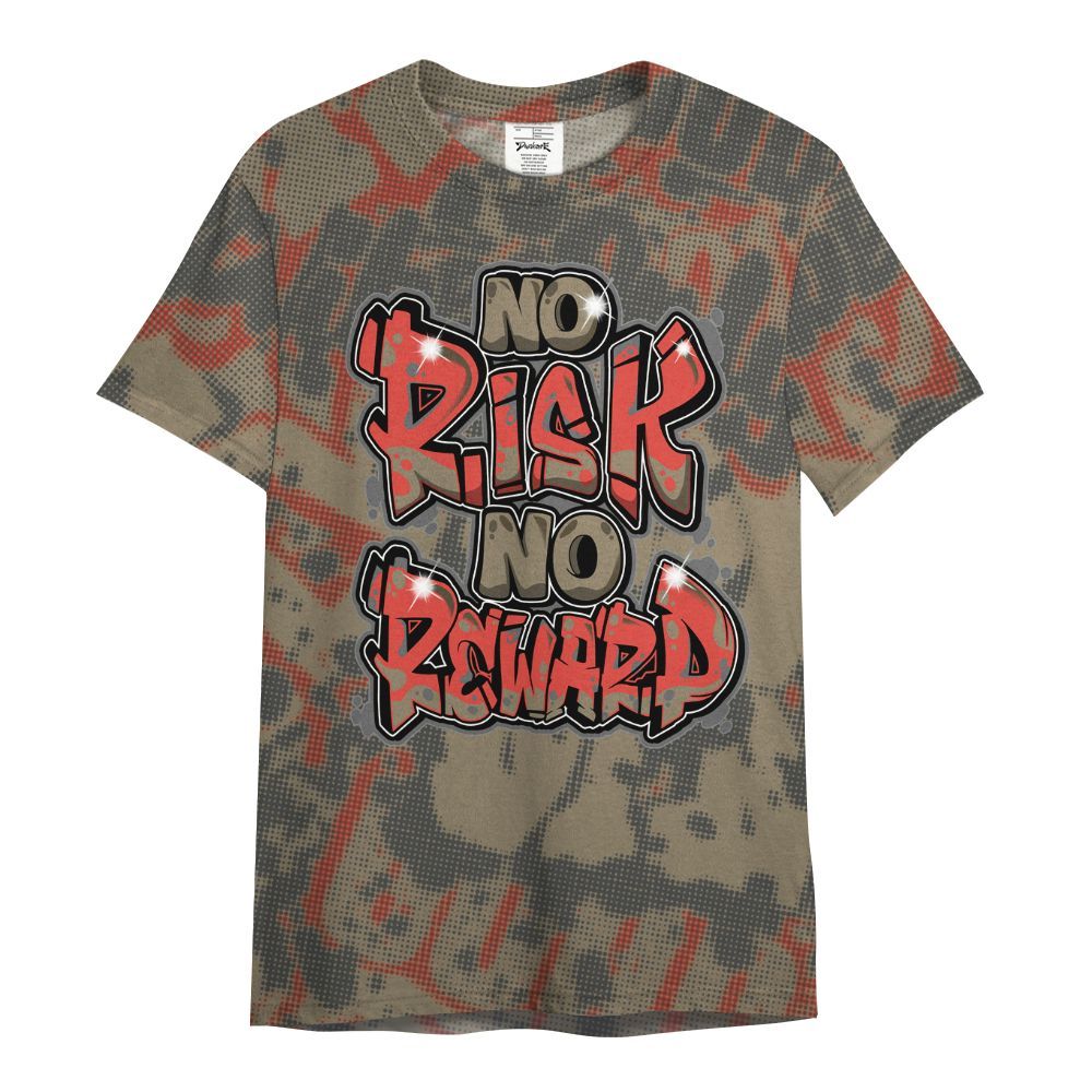 Shirt To Match Olive 9s - No Risks No Reward Street All Over Print
