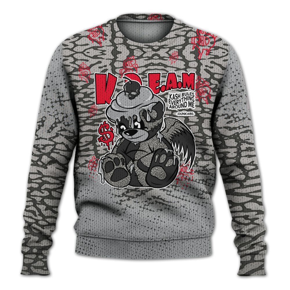 Knitted Sweater To Match Black Cement 3s - Loot Bear Unique Drip