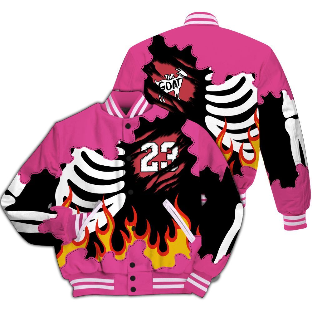 Varsity Jacket To Match KD 4 Aunt Pearl - Burning Skeleton 23 G.O.A.T All Over Print