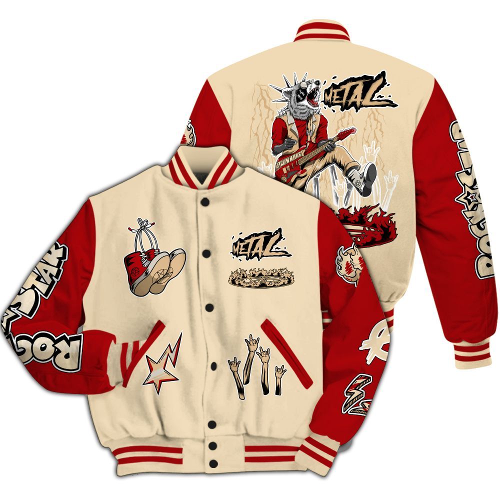 Varsity Jacket To Match Dunk Low Strawberry Waffle - Punk Rock Raccoon All Over Print