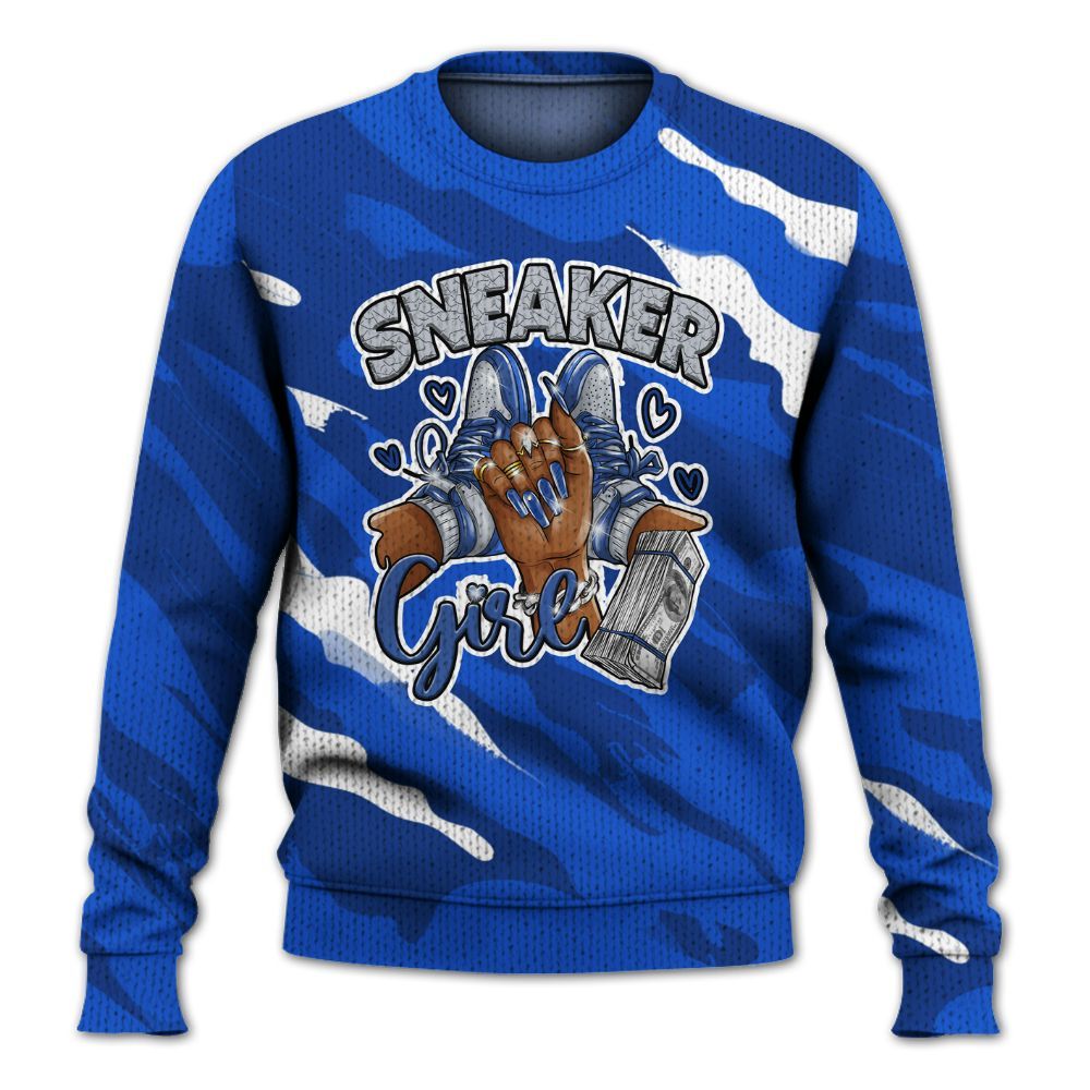 Knitted Sweater To Match Air Foamposite One Royal - Sneakerz Girlz Colored