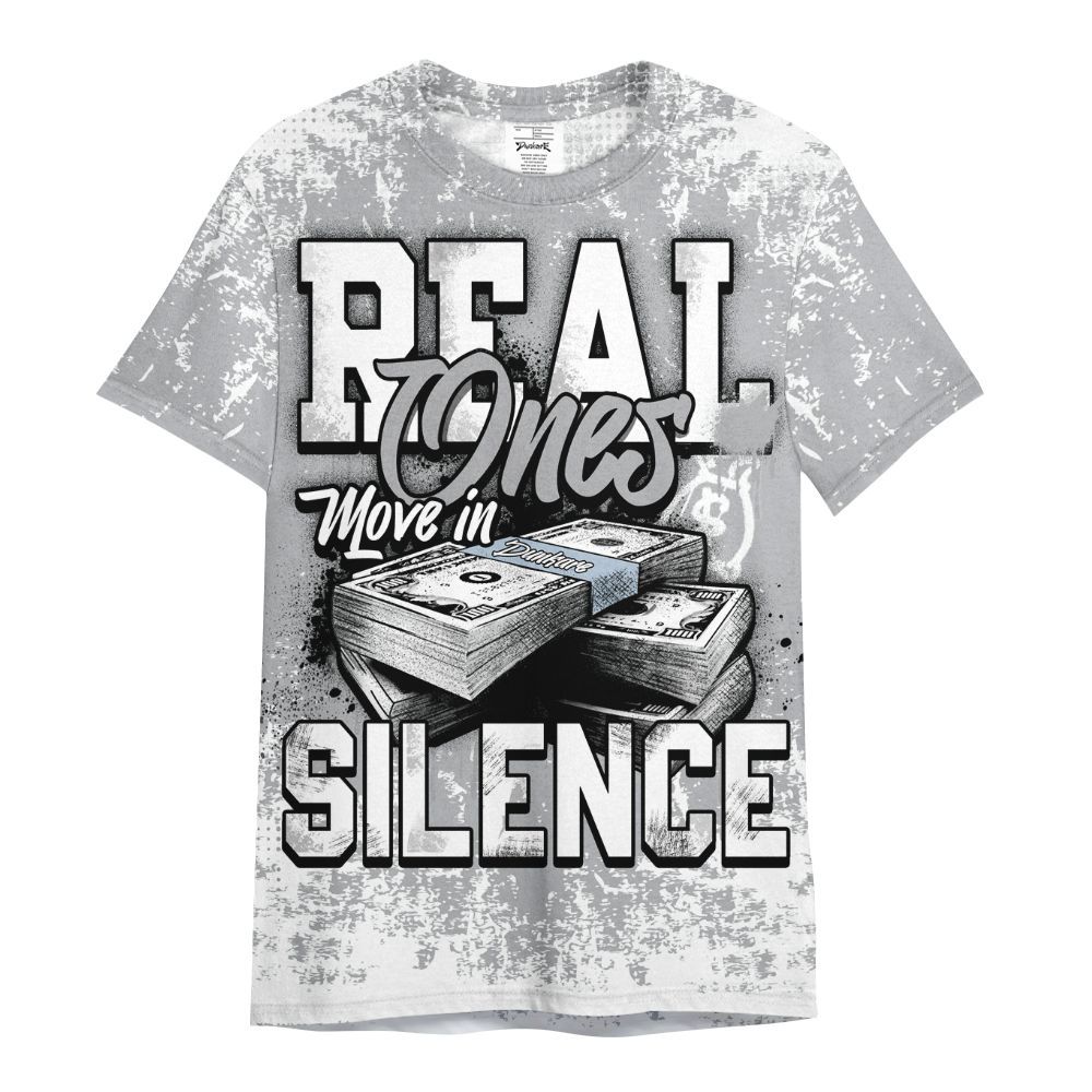 Shirt To Match Low OG Wolf Grey 1s - Move In Silence Money Street Retro All Over Print
