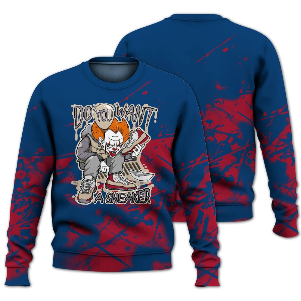 Sweatshirt To Match Rare Air 4s - Clown Scary Sneakers Halloween Graphic All Over Print
