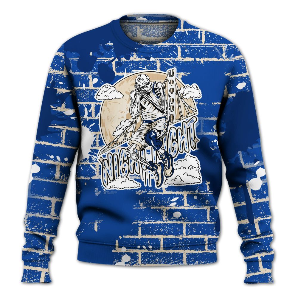Dunkare Low Game Royal 1s Shirt - Seeya Skeleton Brick All Over Print Unisex Sweatshirt
