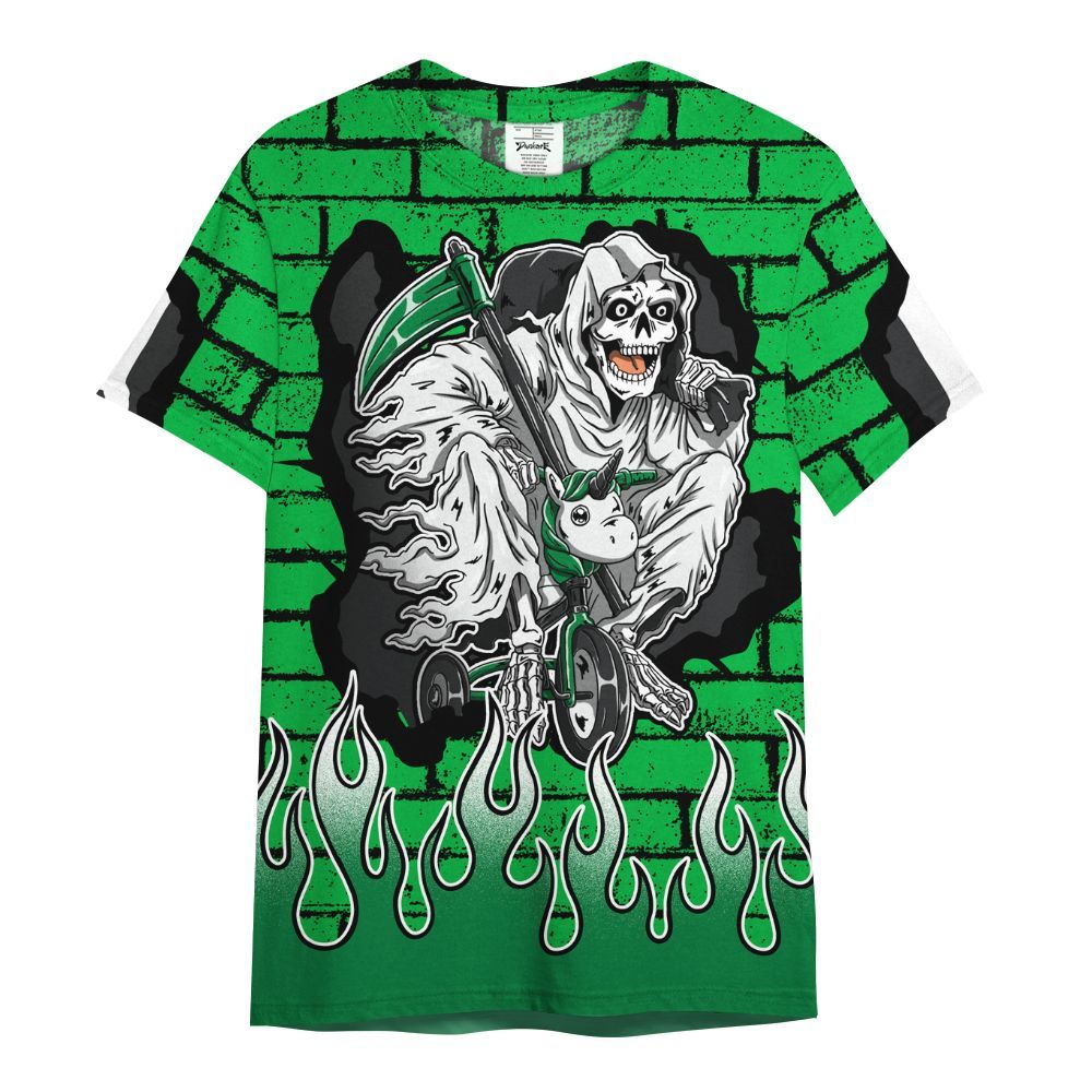 Shirt To Match Lucky Green 5s - Self Make Skeleton Crashed All Over Print