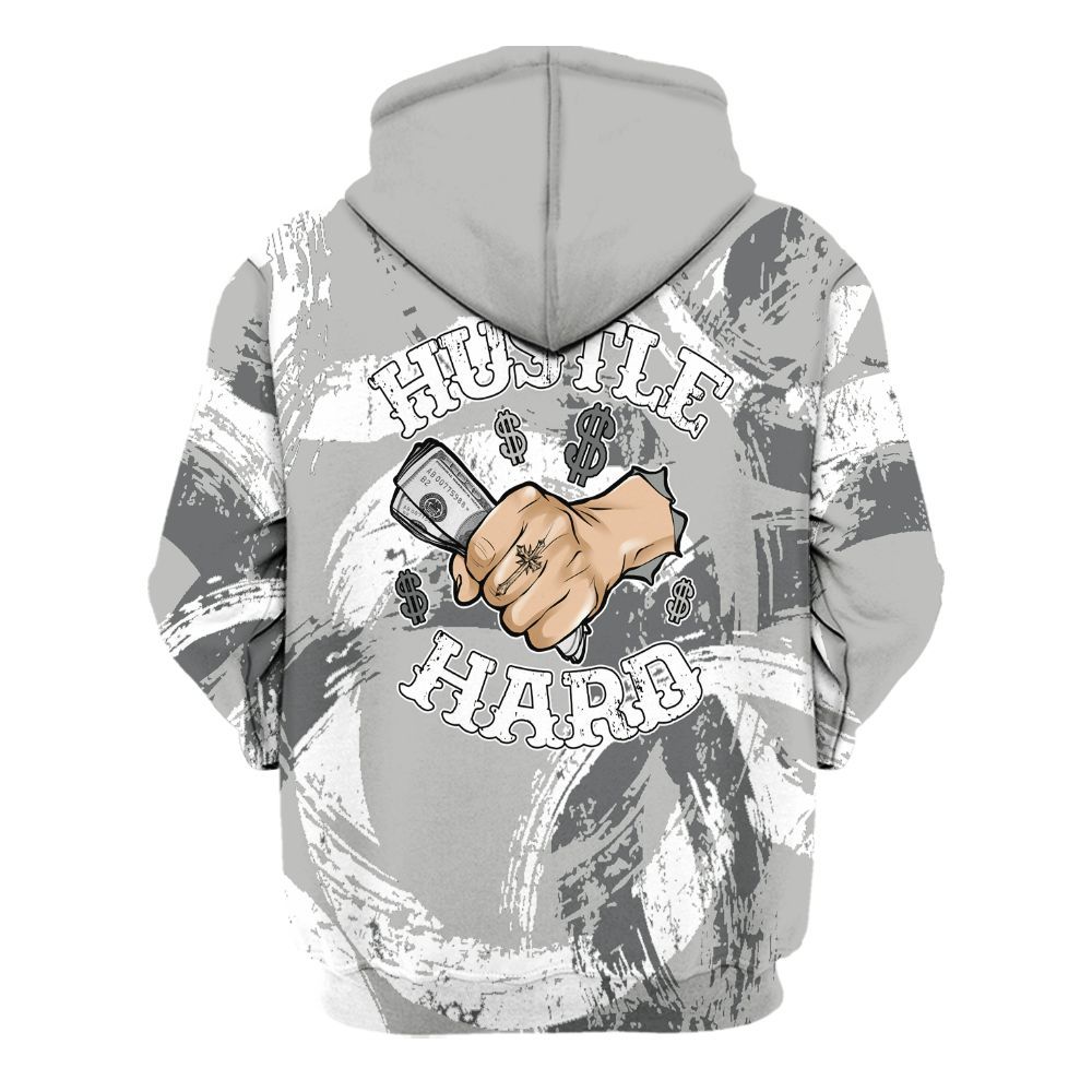 Hoodie To Match Paris Cement Grey 4s - Hustles Hard! Splash All Over Print
