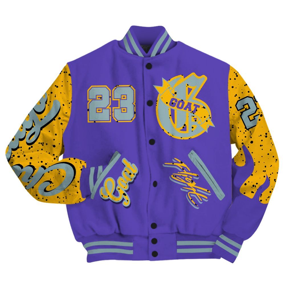 Varsity Jacket To Match Imperial Purple 4s - The G.O.A.T Streetwear All Over Print