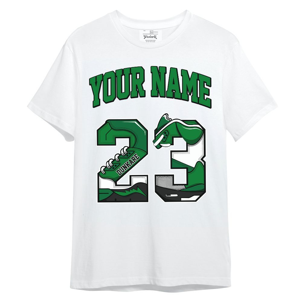 Shirt To Match Lucky Green 1s - Custom Name Number 23 5s Unisex Shirt