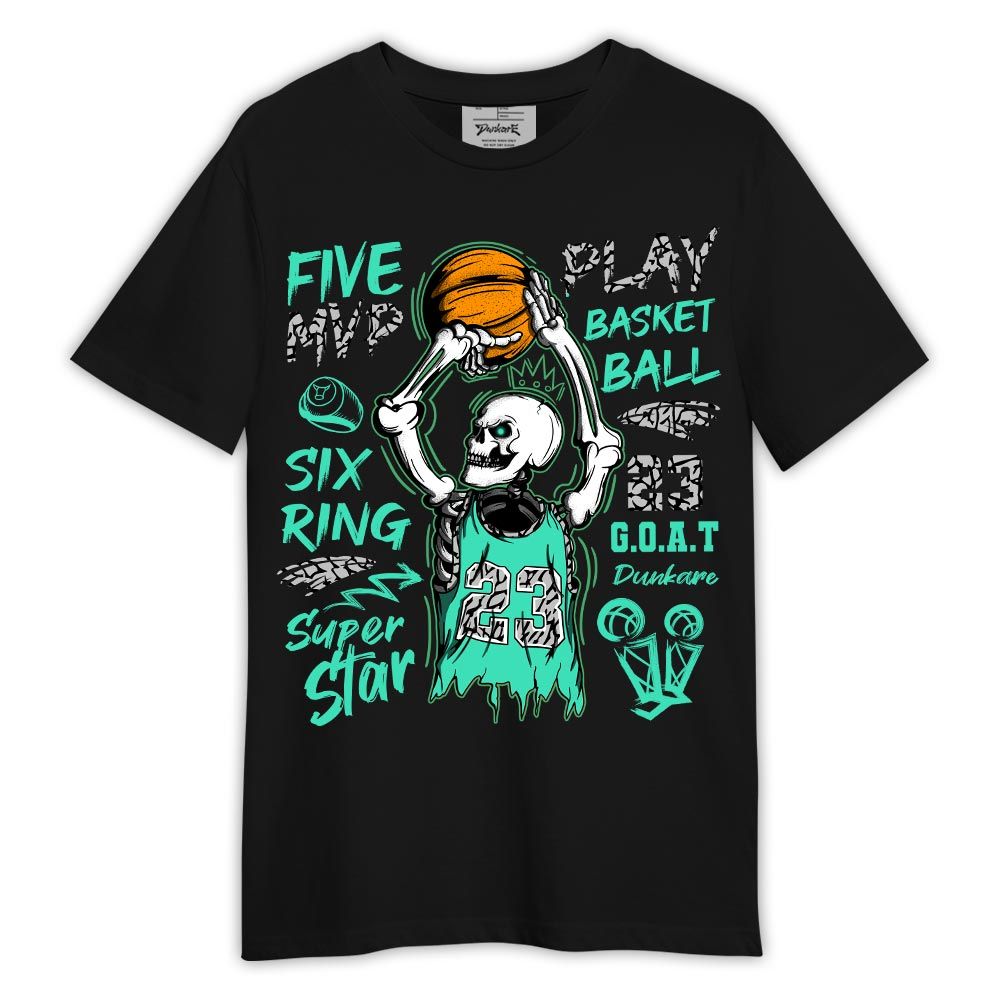 Shirt To Match Black Green Glow 3s - 23 G.O.A.T Skeleton Shirt Green Glow 3s Outfit