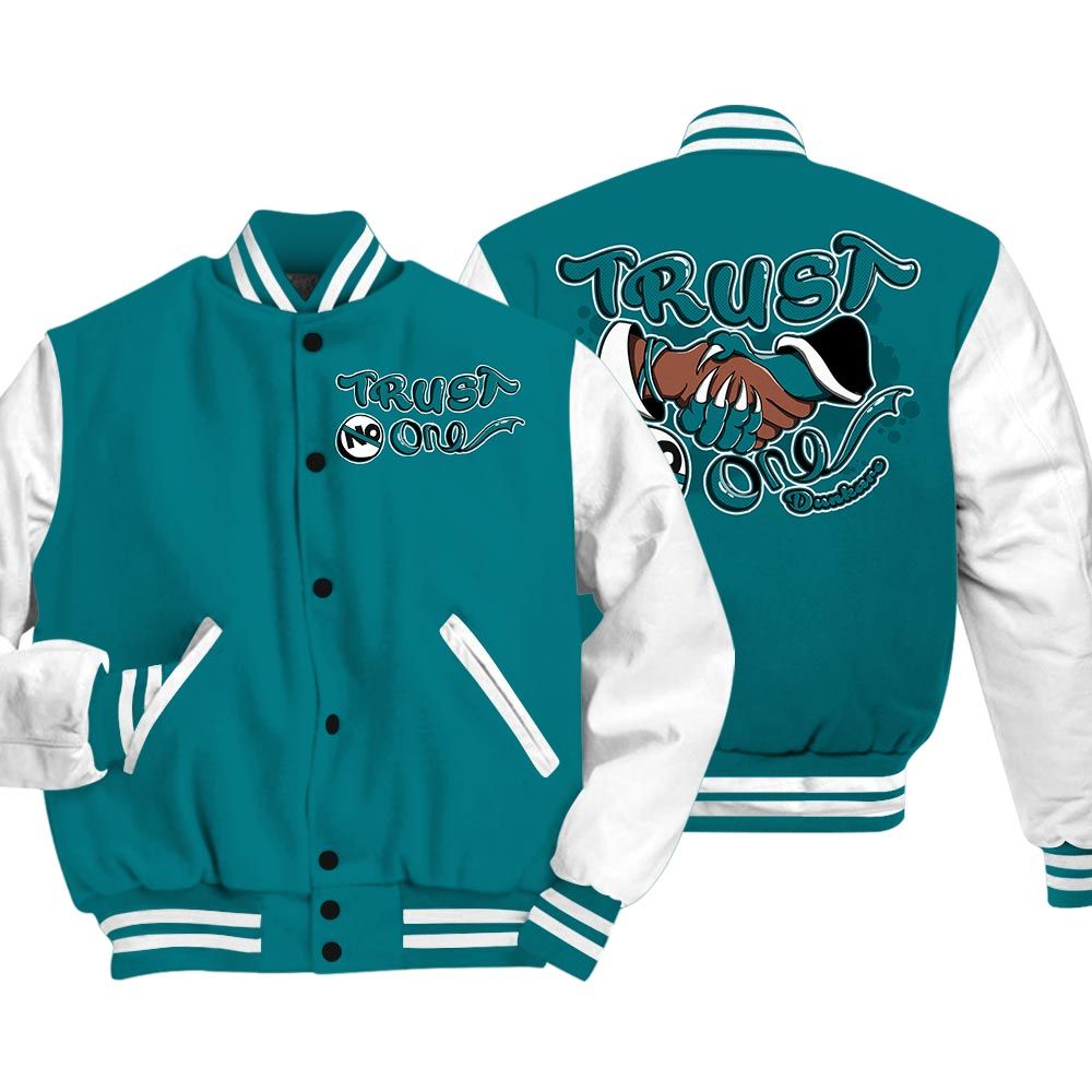 Varsity Jacket To Match Oxidized Green 4s - Devil Trust No One Varsity Jacket Outfit 0905 LGH