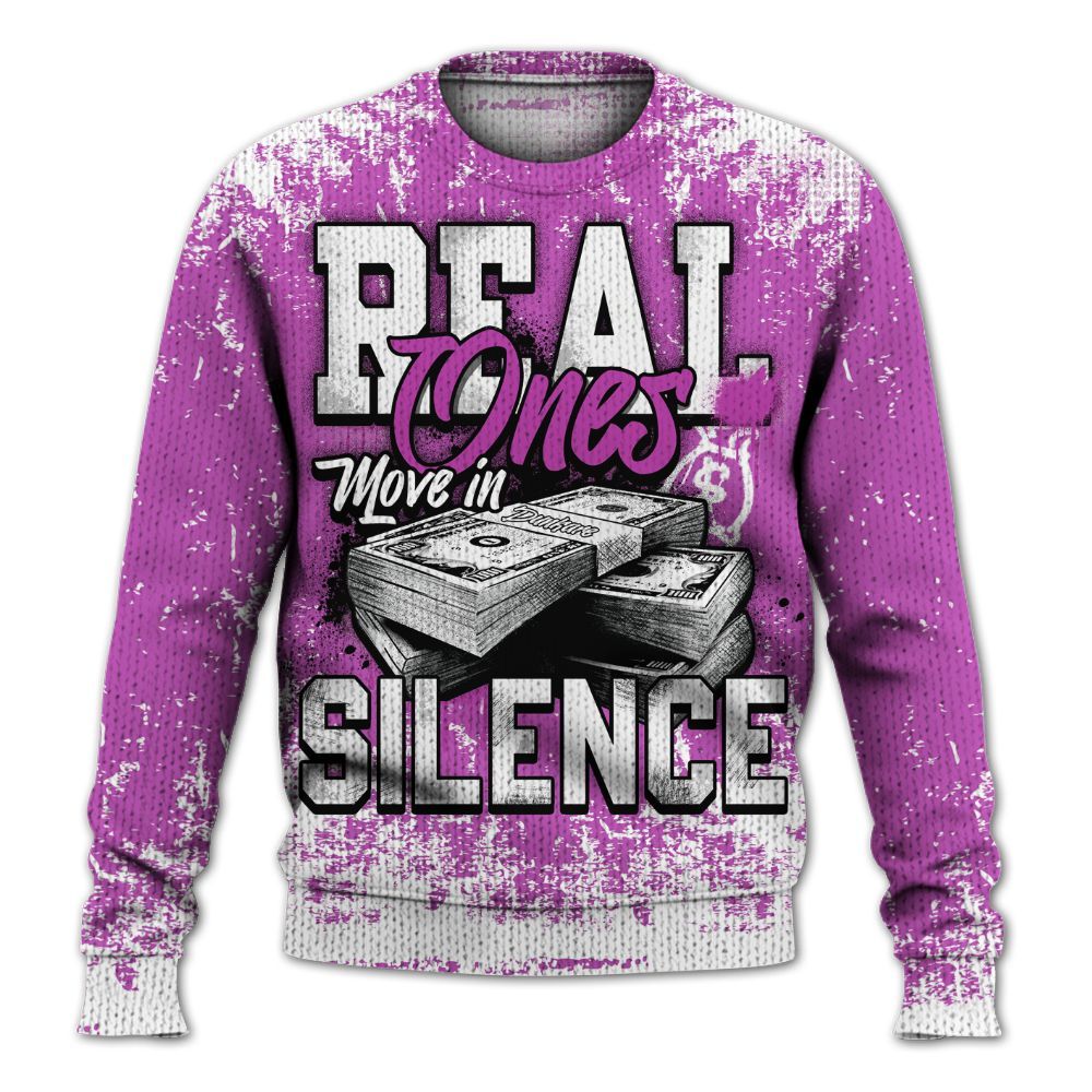 Knitted Sweater To Match Hyper Violet 4s - Move In Silence Money Street Retro