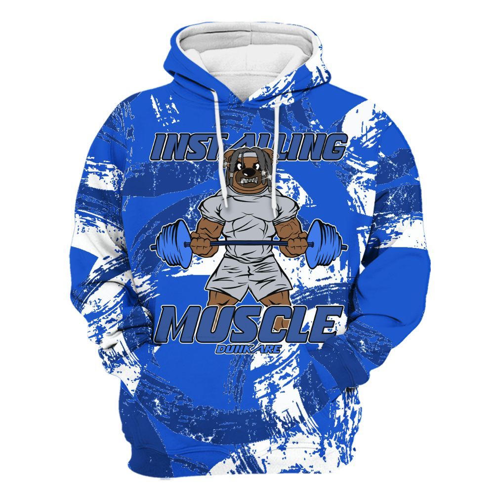 Hoodie To Match Air Foamposite One Royal - Installing Muscle Bear Circle Slpash All Over Print