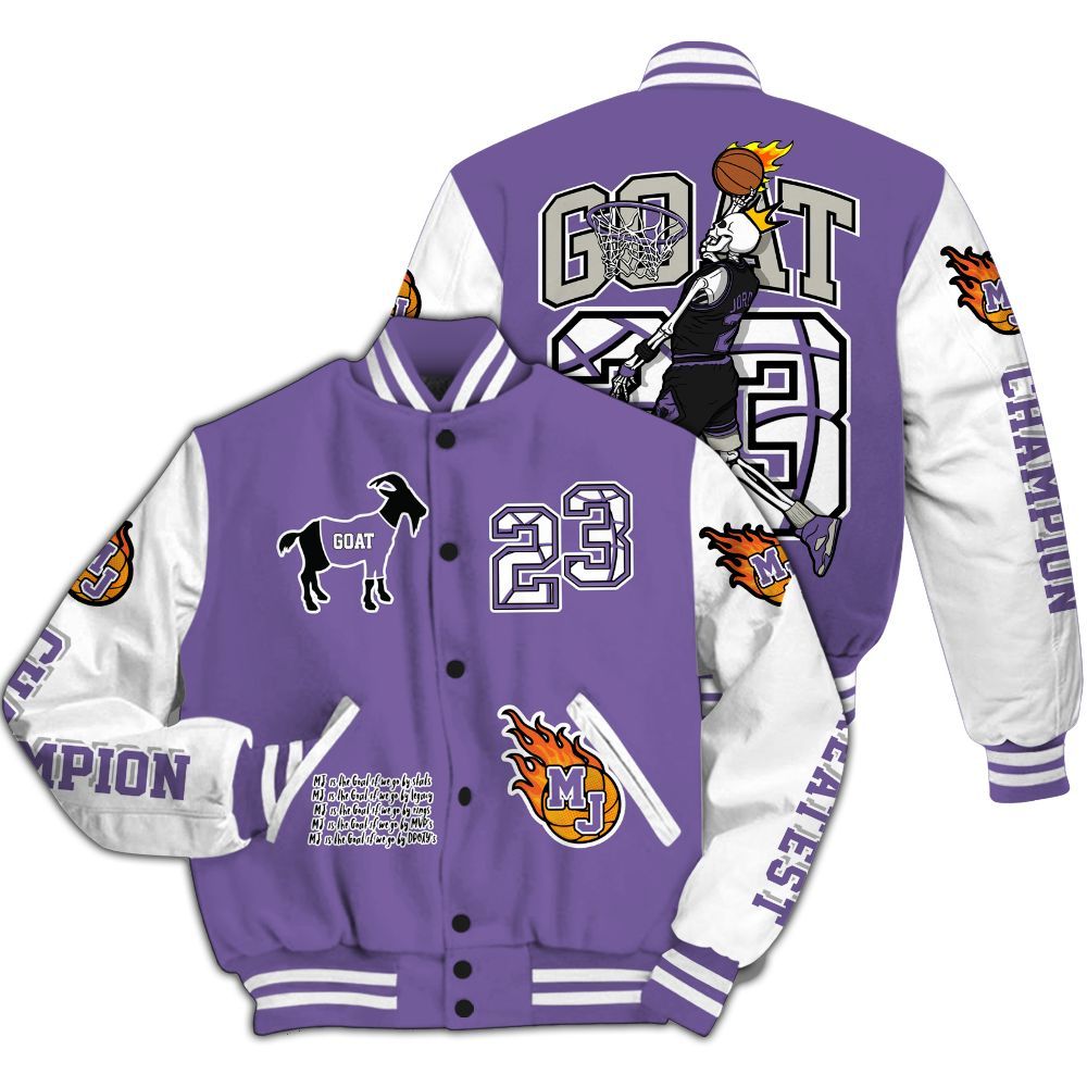 Varsity Jacket To Match Dunk Low Black Raspberry - 23 G.0.A.T Jump Up Basketball All Over Print