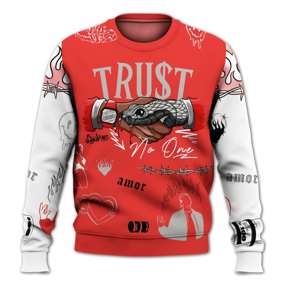 Sweatshirt To Match Vomero 5 Bright Crimson - Snake Trust No One All Over Print