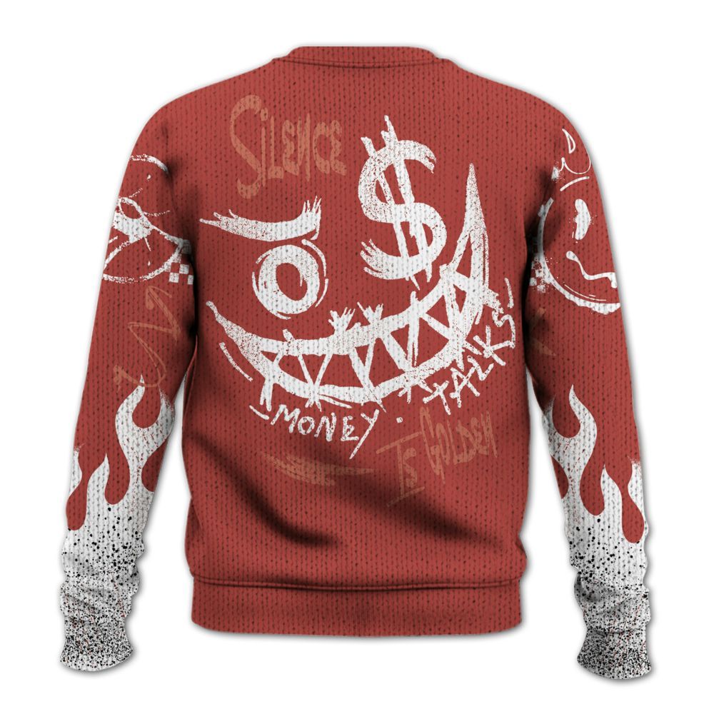 Knitted Sweater To Match Dune Red 13s - Mouth Burning Street Style