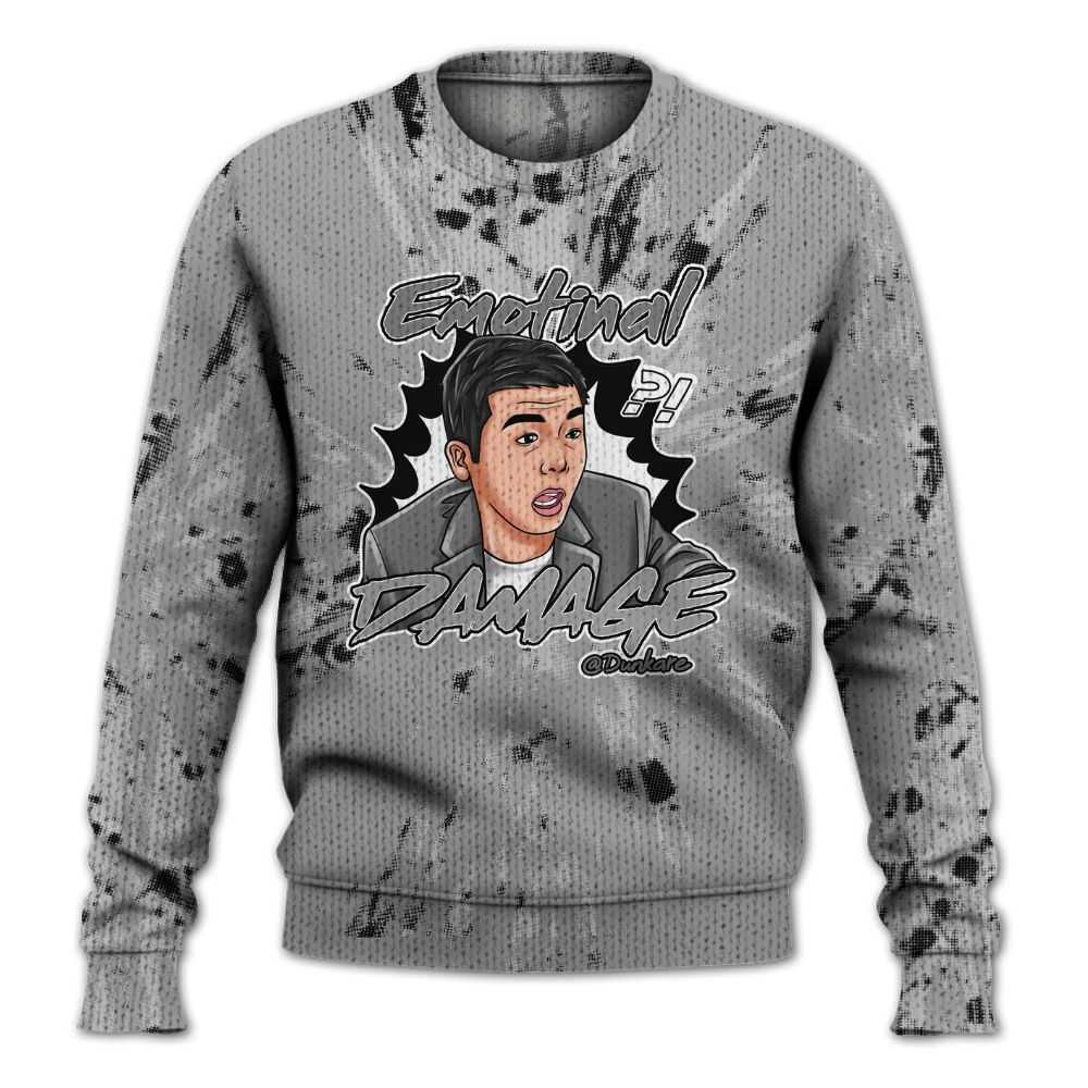 Knitted Sweater To Match Black Wolf Grey 12s - Damaged Meme Shirt Unisex Outfit