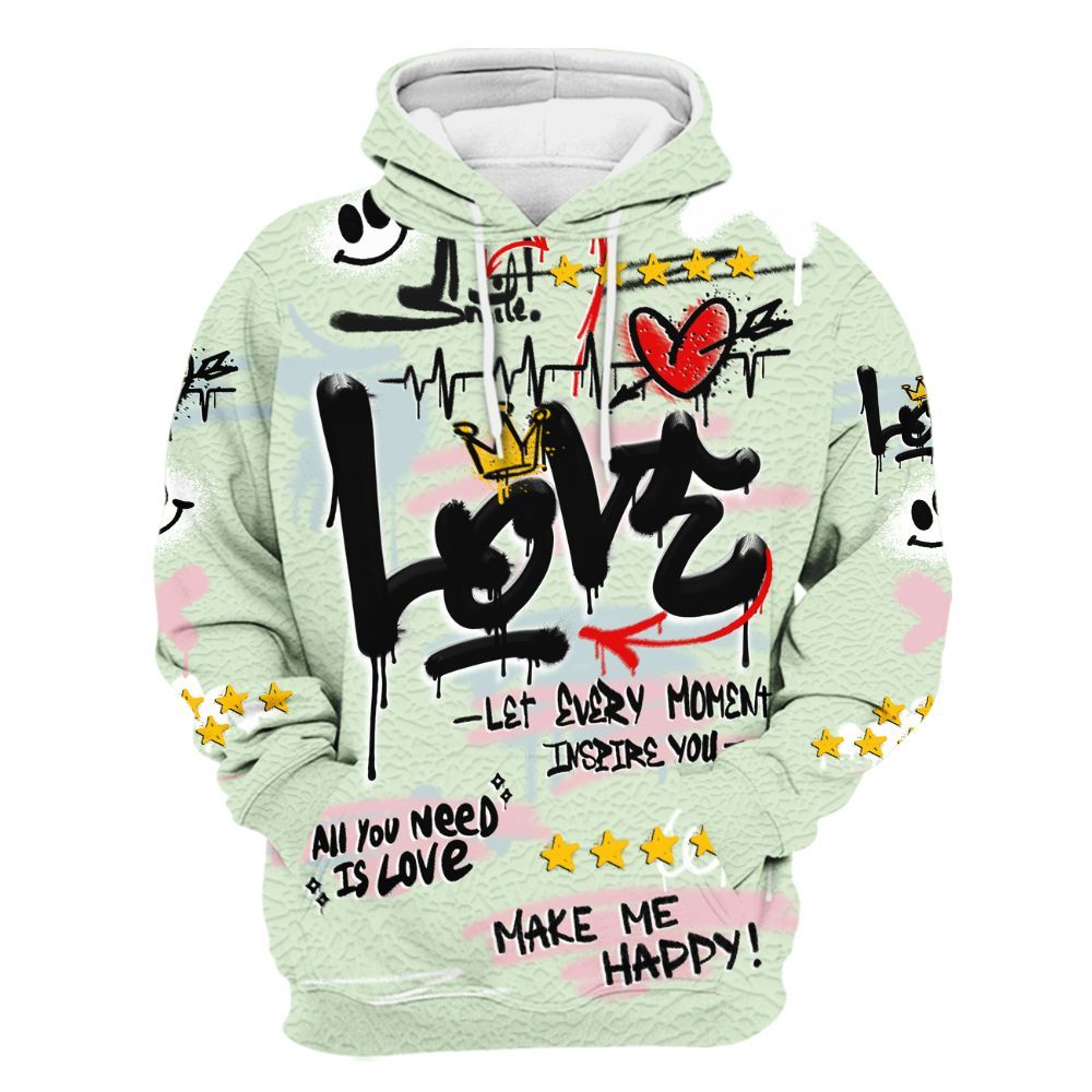 Hoodie To Match Spring Is In The Air 3s - Happy Love Beats Graffiti Streetwear All Over Print