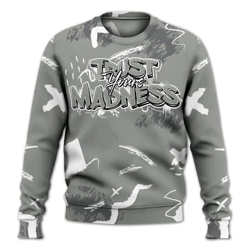 Sweatshirt To Match Paris Cement Grey 4s - Trust Your Madness Retro All Over Print