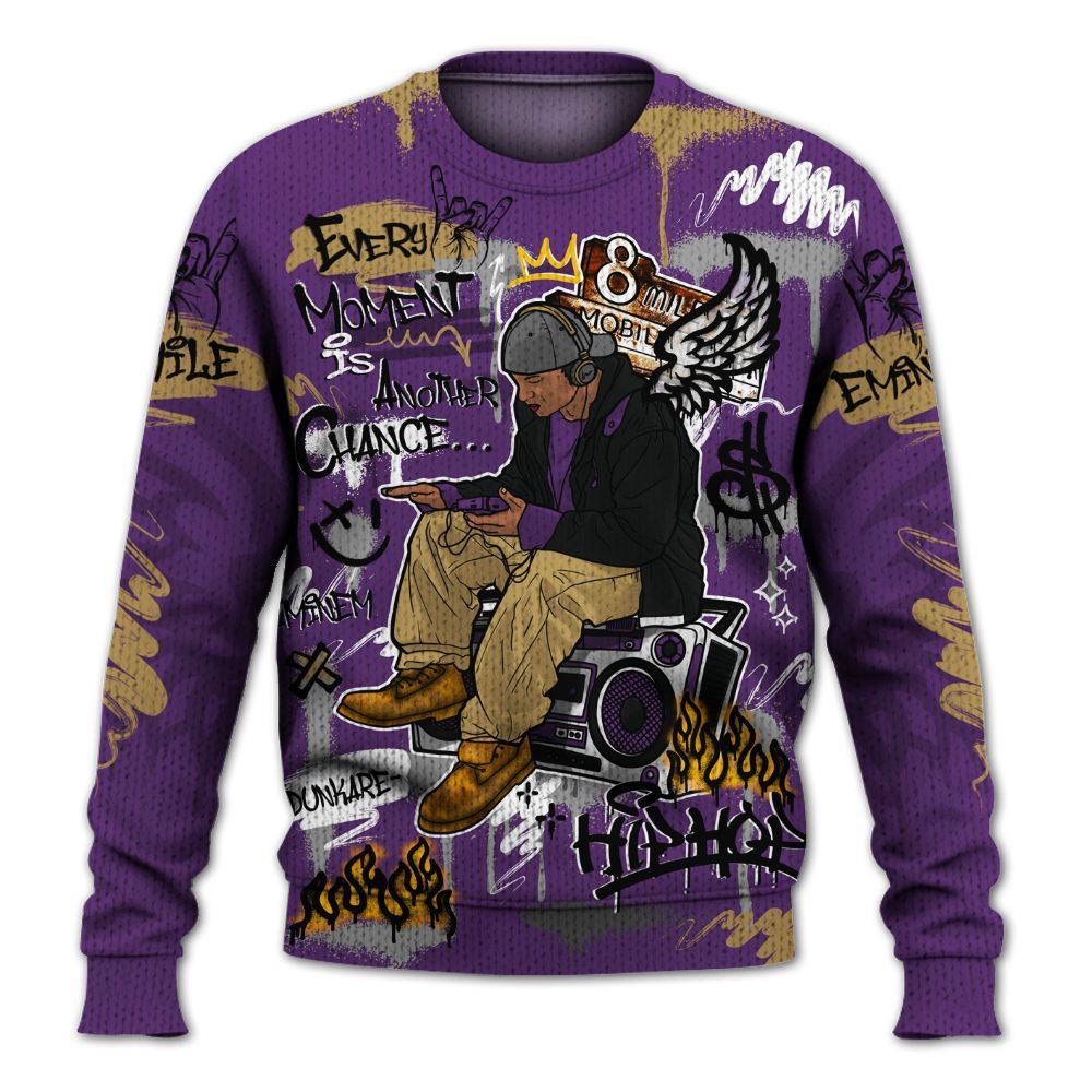 Sweater To Match Air Diamond Turf Ravens - 8Mile Movie Graffiti Graphic