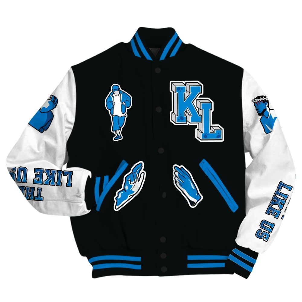 Varsity Jacket To Match High OG FragmentxULA White Black 1s - Dislike Us Graphic All Over Print