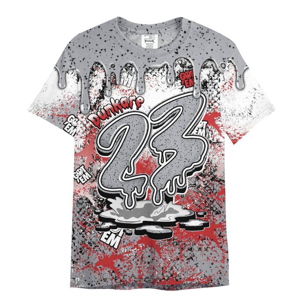 Shirt To Match White Cement 4s - Dripping 23 Drip All Over Print