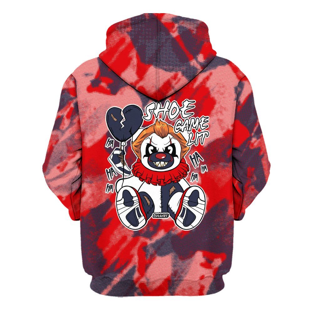 Hoodie To Match Low OG Howard University 1s - Shoe Game Bear Abstract Halftone All Over Print
