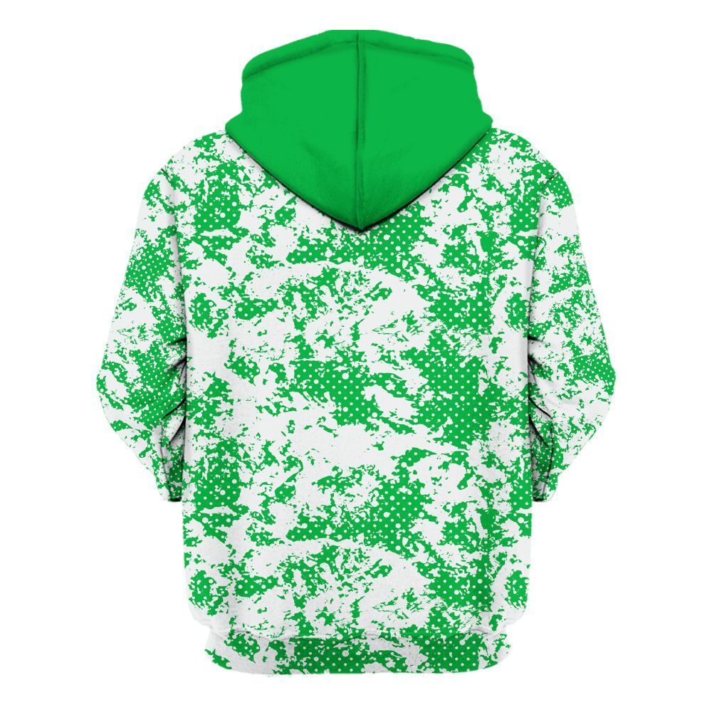 Hoodie To Match Lucky Green 5s - Show Me The Money Retro All Over Print