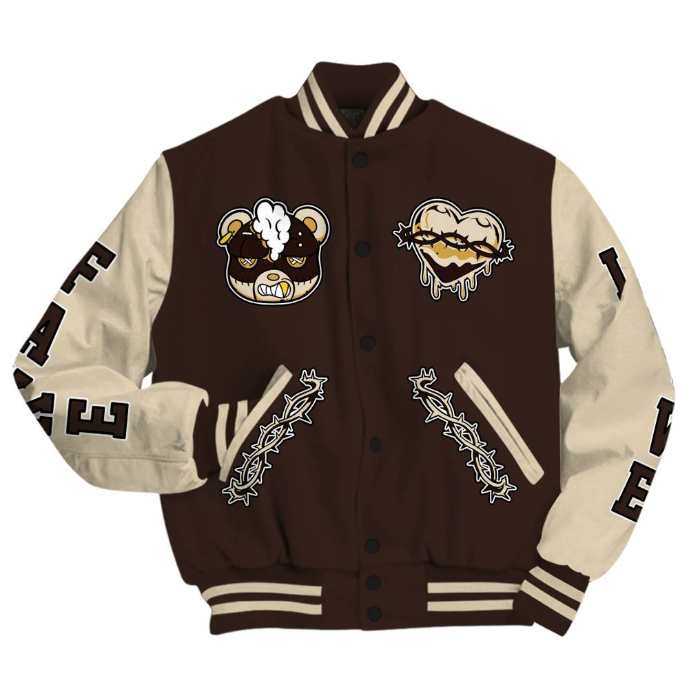 Varsity Jacket To Match 2025 Retro Earth 5s - False Romance Hugz All Over Print