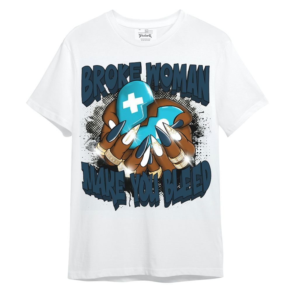 Shirt To Match Air Navy Baltic Blue - Broke Woman Heart Retro Unisex Shirt