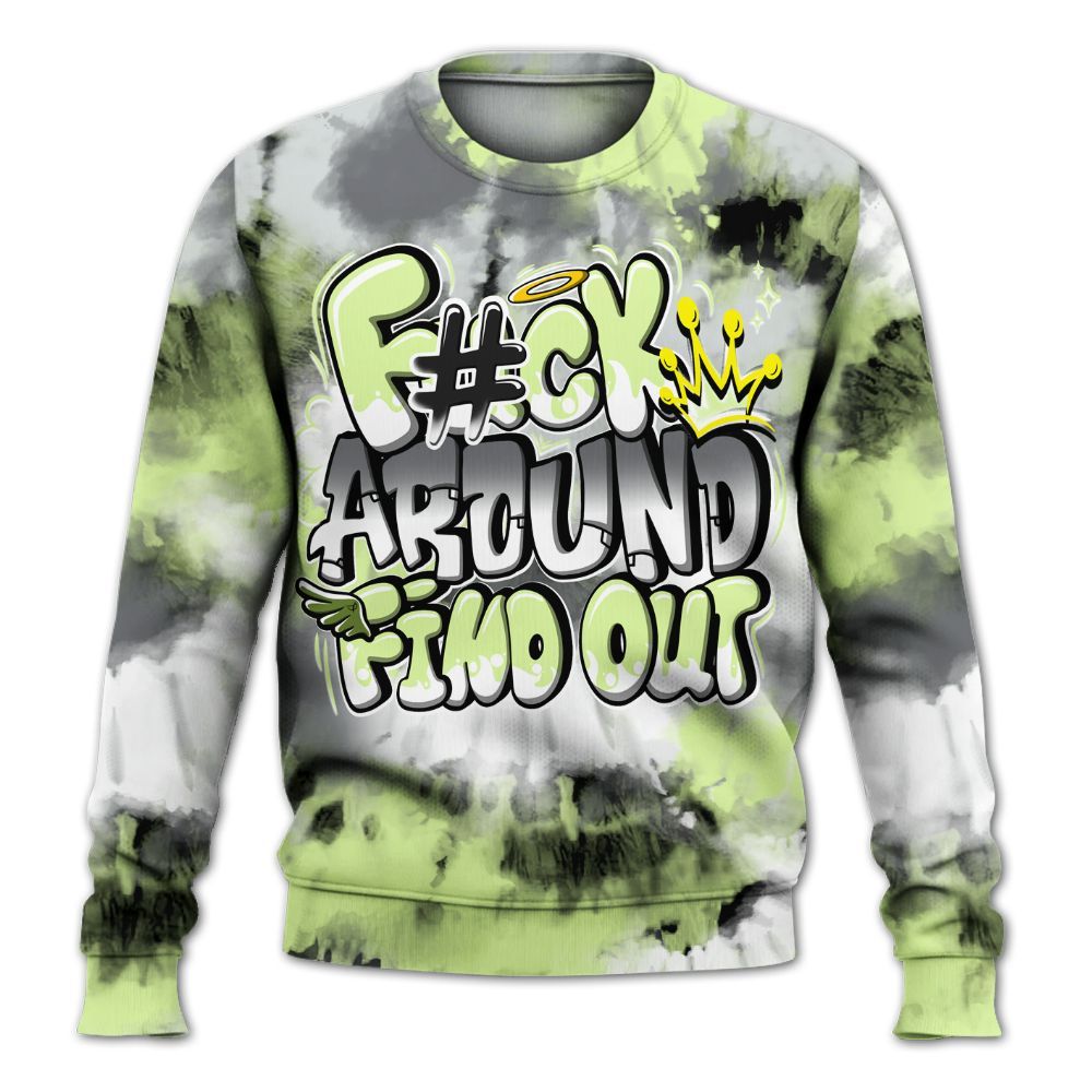 Sweatshirt To Match Smoke Grey Volt TR 1s - Tie Dye FK Around Find Out All Over Print