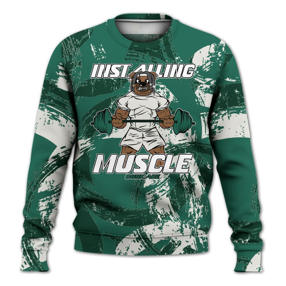 Sweatshirt To Match Oxidized Green 4s - Installing Muscle Bear Circle Slpash All Over Print