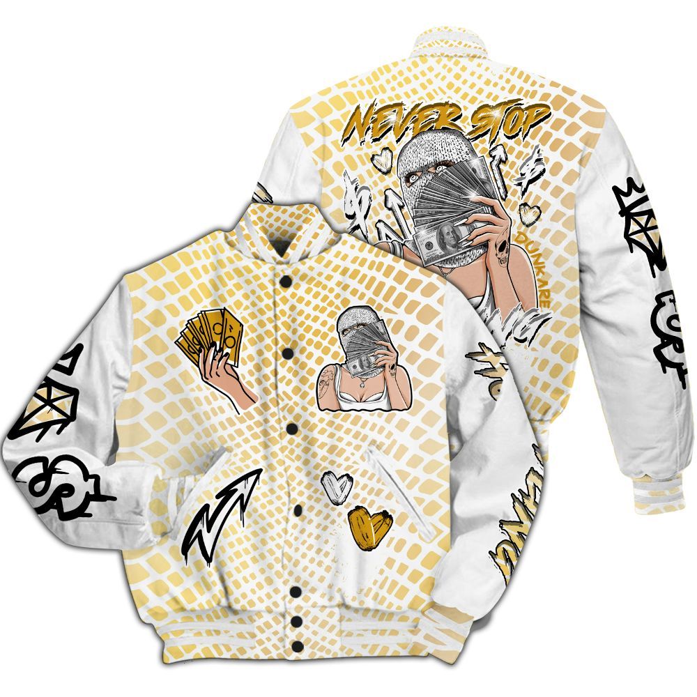 Varsity Jacket To Match Low Yellow Python 11s - Hustling Unique All Over Print