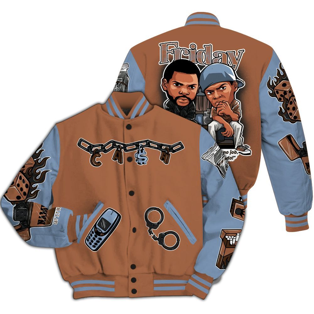 Varsity Jacket To Match Air Foamposite Metallic Copper - Friday Movie Custom Name All Over Print
