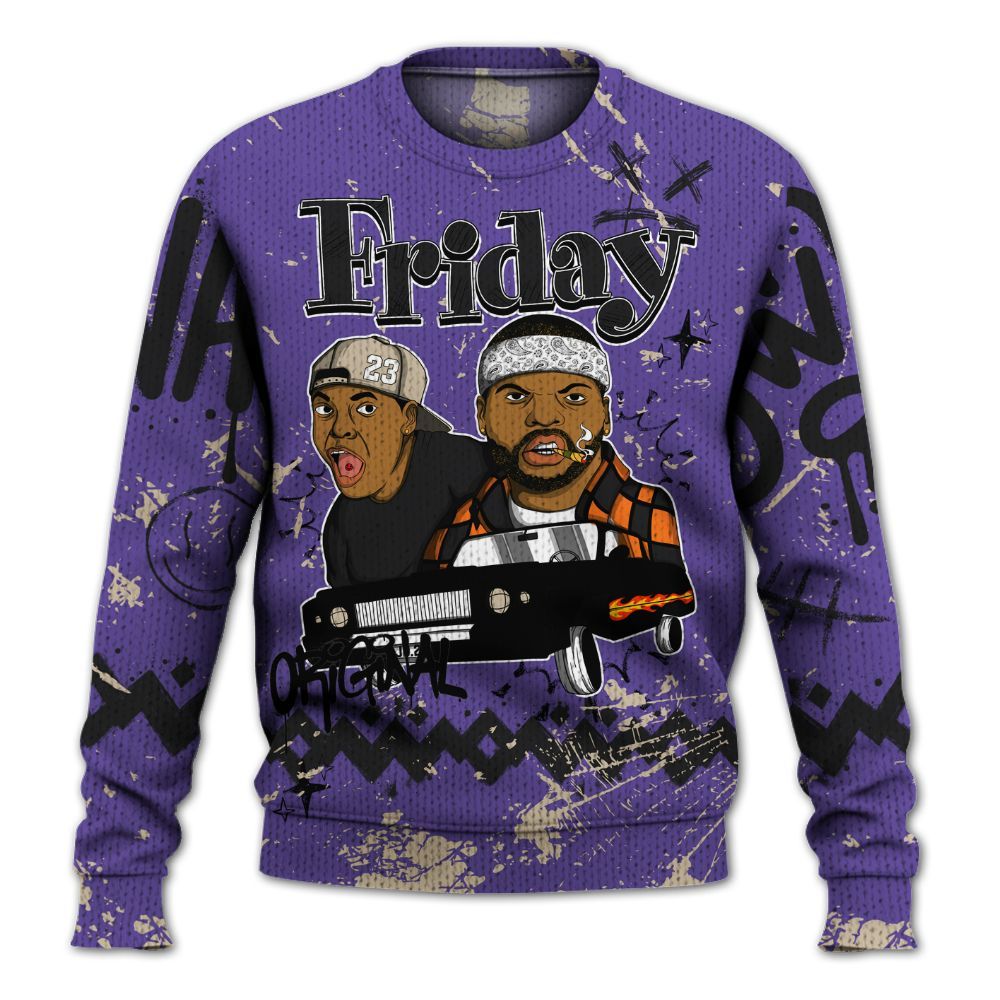 Knitted Sweater To Match Air Max Waffle SP Voltage Purple - Friday Sneaker Crayon