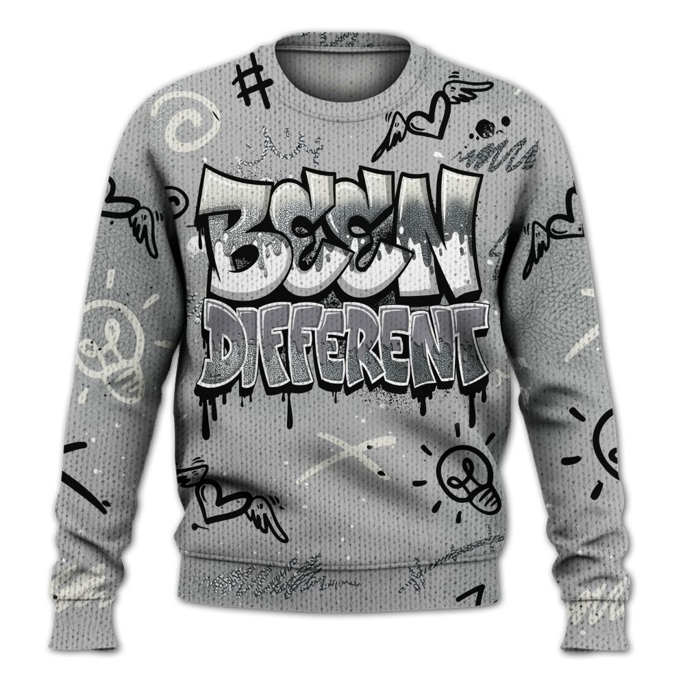 Sweater To Match Cement Grey Silver 3s - Drip Been Di2ferent Graphic