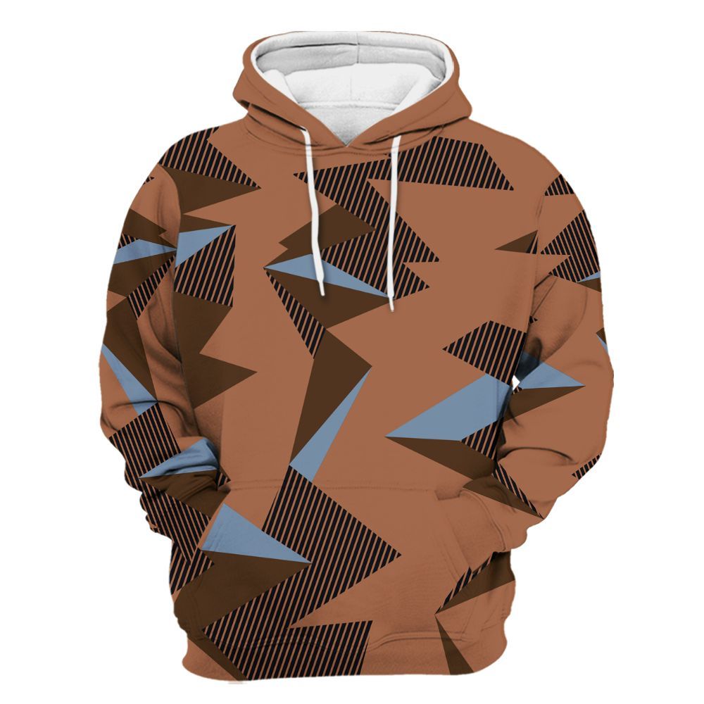 Hoodie To Match Air Foamposite Metallic Copper - Geometric Camouflage Pattern All Over Print